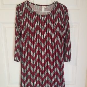 Tacera Knit Dress NWOT Small Multi-color Chevron
